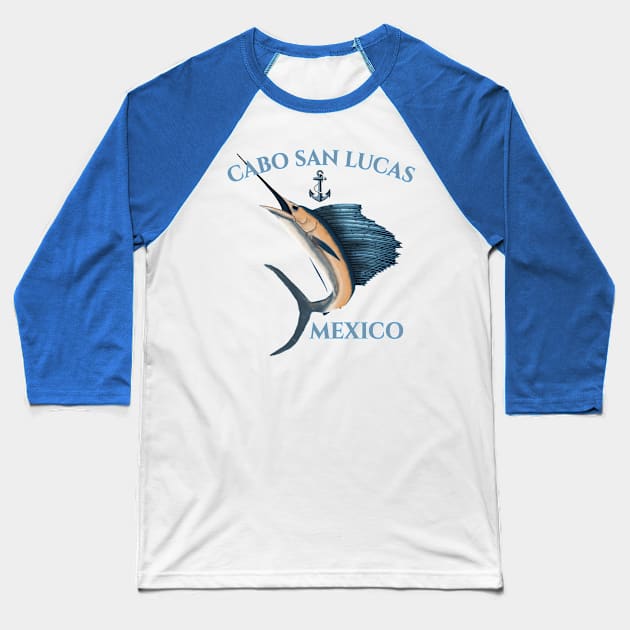 Deep Sea Fishing Cabo San Lucas Baseball T-Shirt by macdonaldcreativestudios